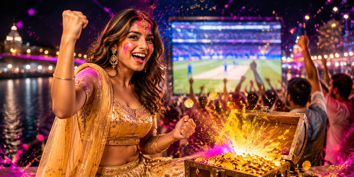 View of IPL night cricket match on mobile interface